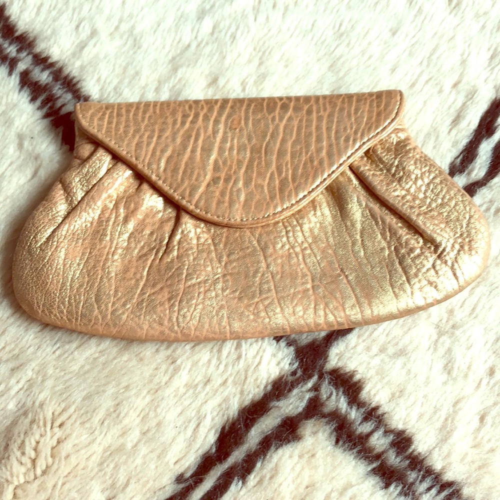 Lauren Merkin gold leather clutch!